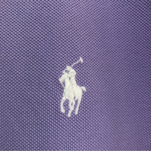 Ralph Lauren Polo purple polo shirt with all over white ponies size L EUC - Picture 5 of 7